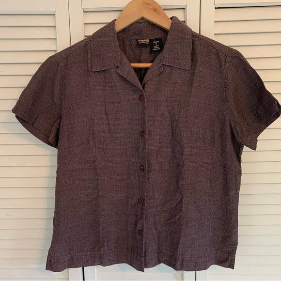 Vintage Patagonia Pataloha Womens 8 Shirt Deep Plum Tencel Organic Cotton 2002 - Picture 1 of 14